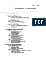 Level I Knowledge Base Curriculum For Certification in Applied Financial Modeling