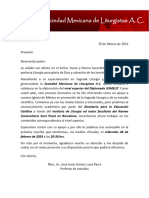 Carta Prefectura de Estudios Pbro. Mario