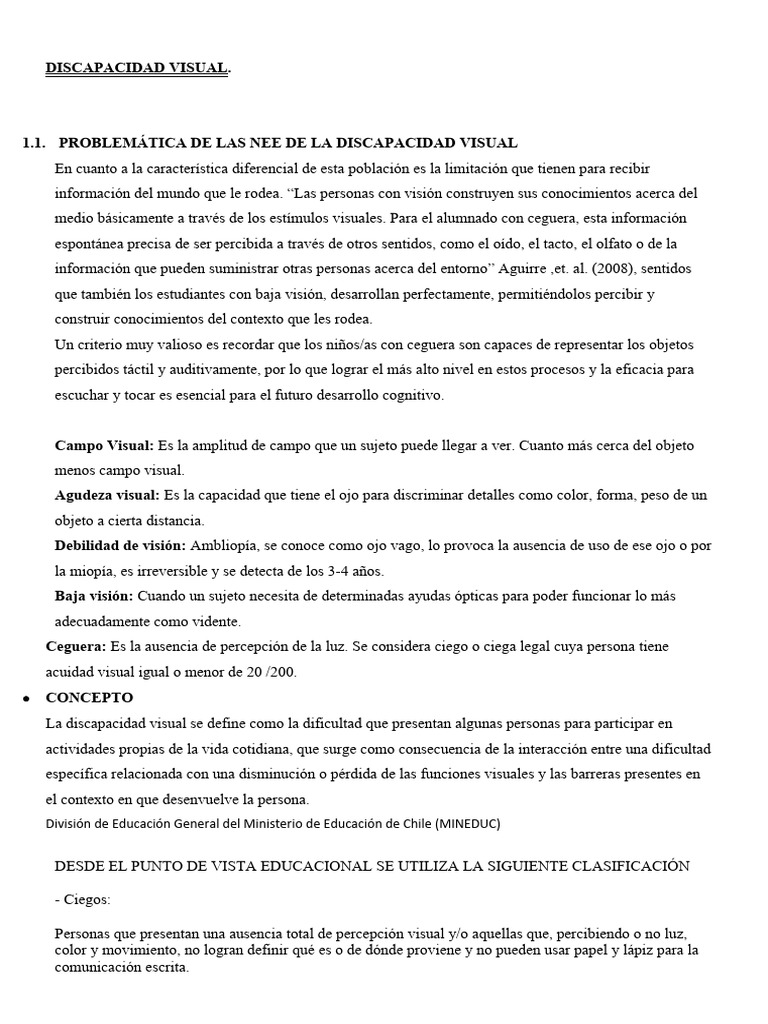 CONTENIDO DV disc visual | PDF | Discapacidad visual | Percepción visual