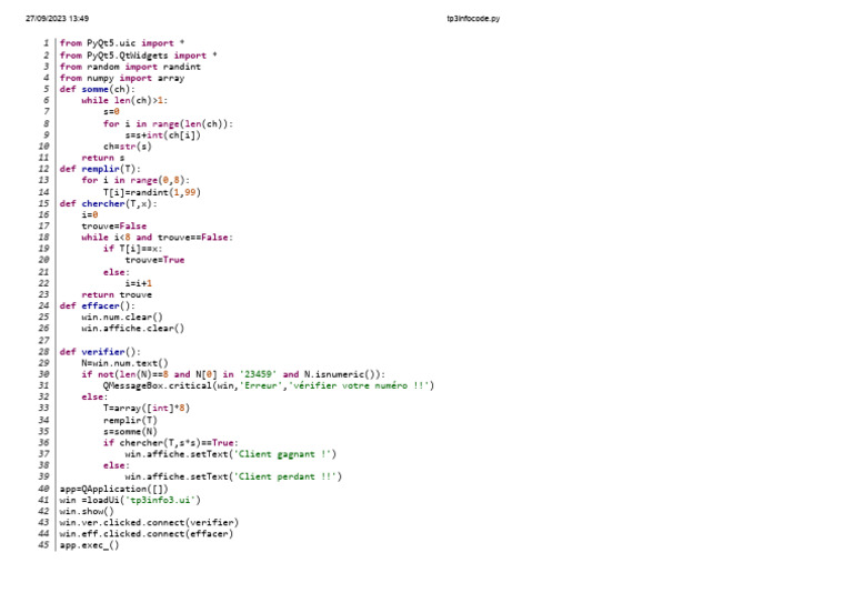 PyQt5 Lottery Number Checker Script | PDF