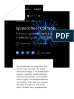 Spreadsheet Controls - Are Your Spreadsheets Exposing Your Organisation To Unmitigated Risks? - Deloitte UK