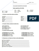 Avaliação Diagnóstica Inglês 1ºano