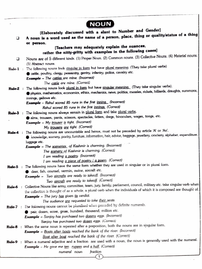 Noun | PDF | Noun | Plural