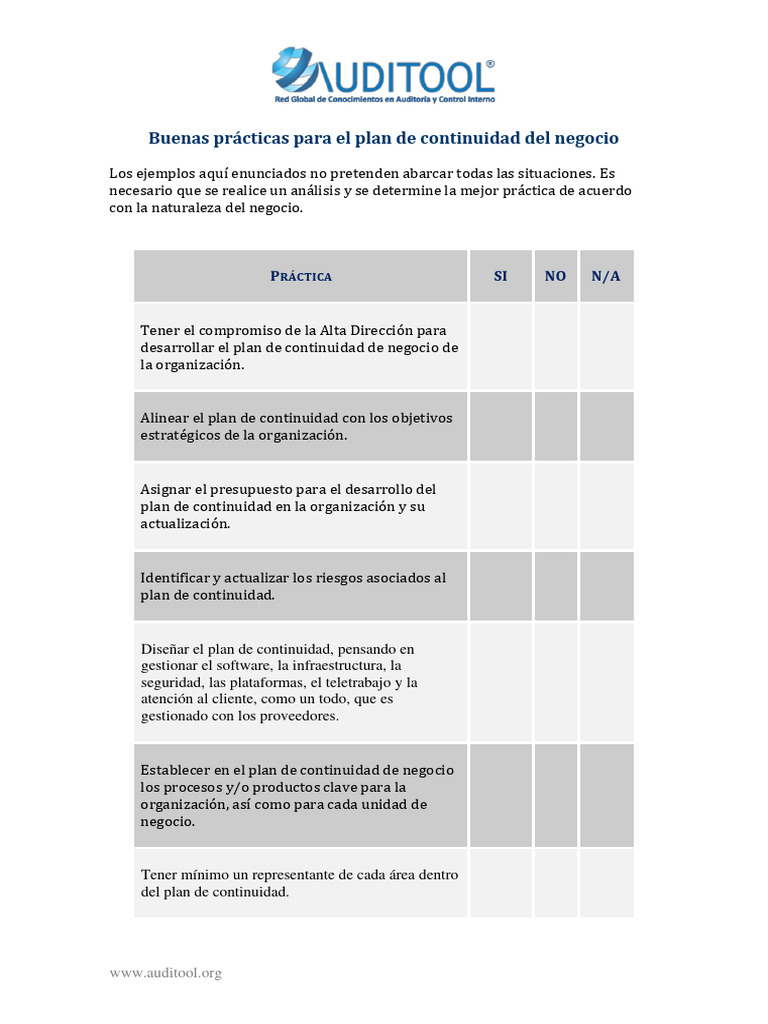 Buenas Prácticas en Continuidad del Negocio | PDF | Apoyo | Software