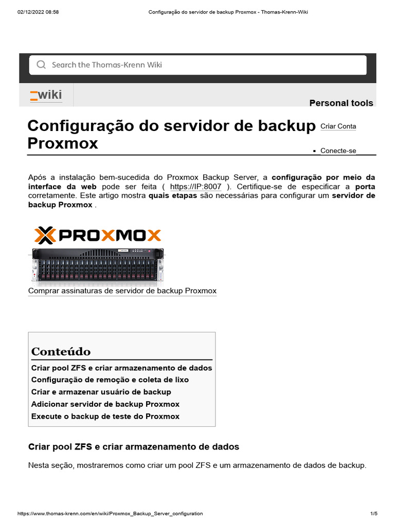 Configuração do Servidor de Backup Proxmox | PDF | Cópia de segurança ...