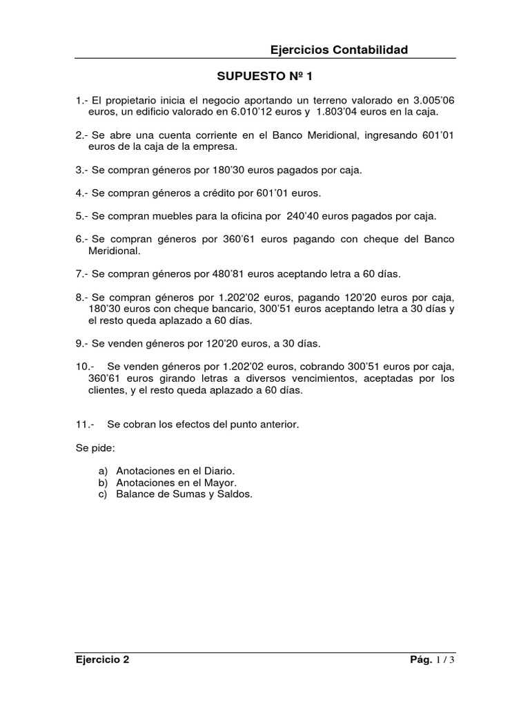 Los Hechos Contables - Práctica - 1 | PDF | Contabilidad | Bancos