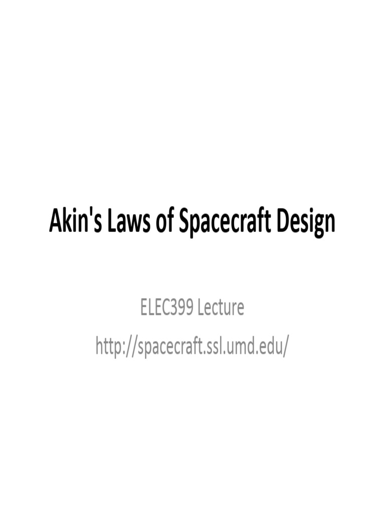Akin's Laws of Spacecraft Design | PDF | Reliability Engineering ...