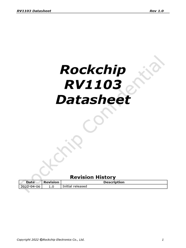 Rockchip RV1103 Datasheet V1.0-20220406 | PDF | Microcontroller ...