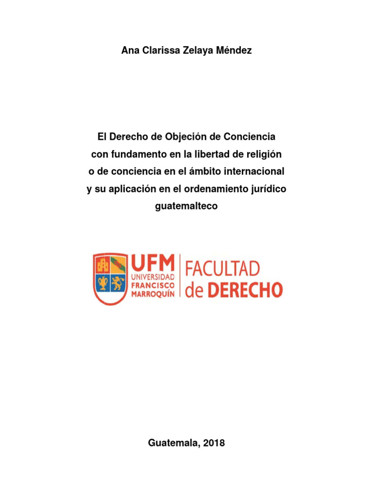 Tesis Objeción de Conciencia | PDF | La Ley natural | Objetor de conciencia