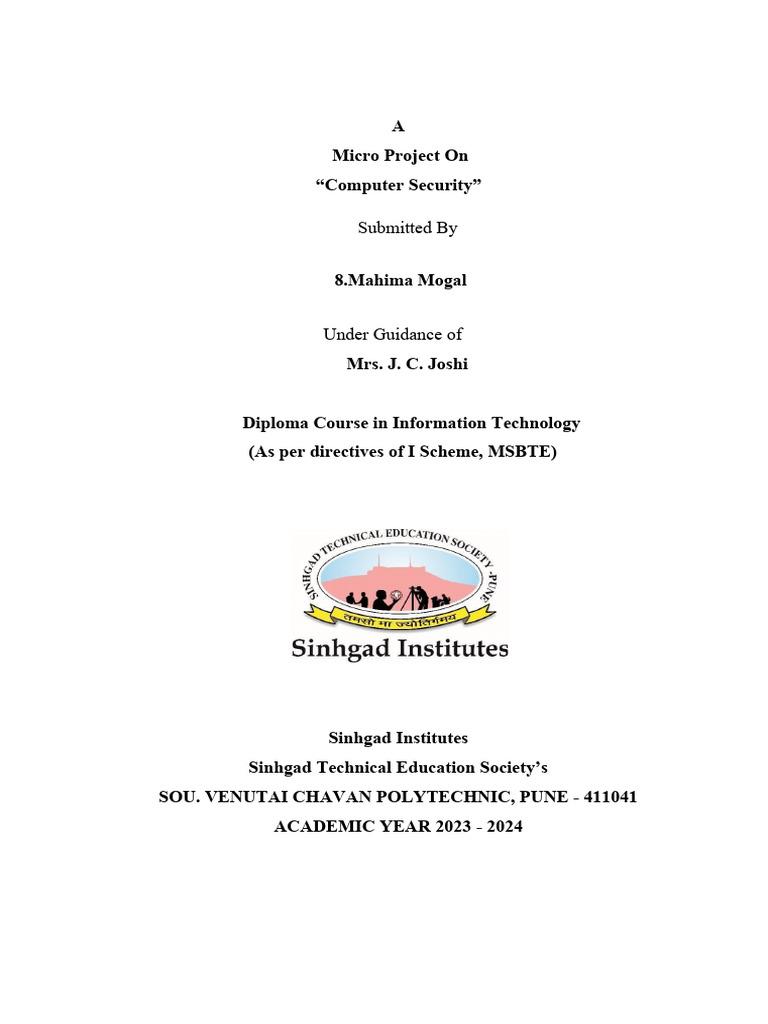 Computer Security Micro Project Overview | PDF | Information Security ...
