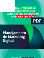 MODELO Planejamento de Marketing Digital - FAZER CÓPIA