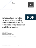 Intrapartum Care For Women With Existing Medical Conditions or Obstetric
