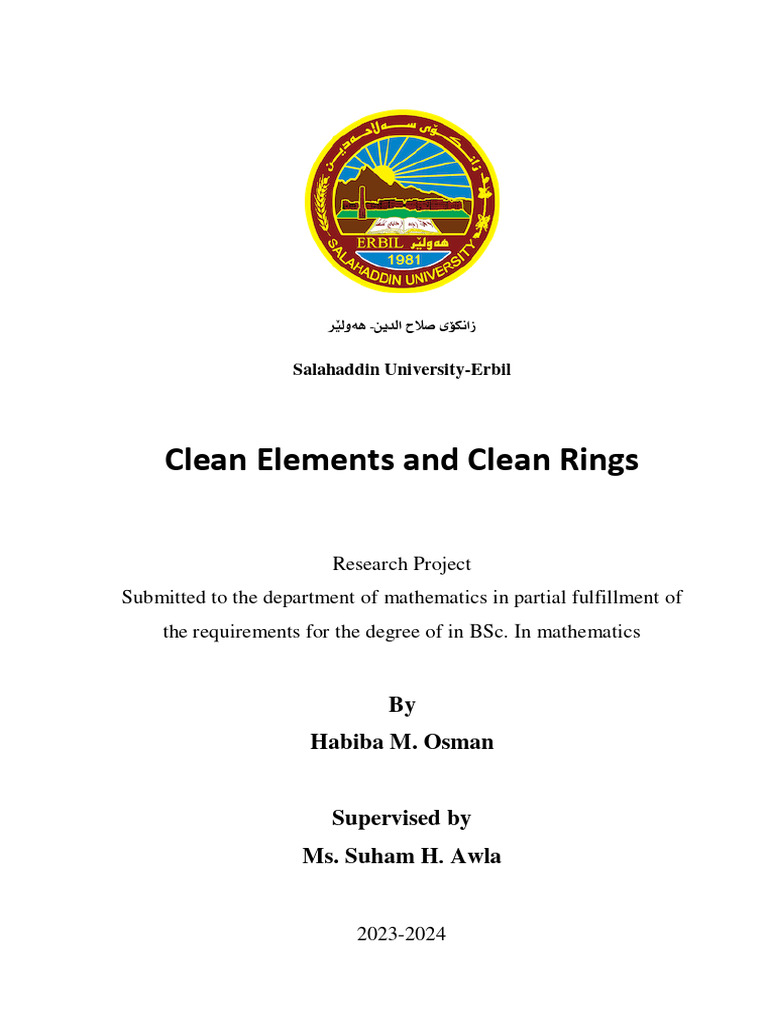 Clean Elements and Clean Rings | PDF | Ring (Mathematics ...