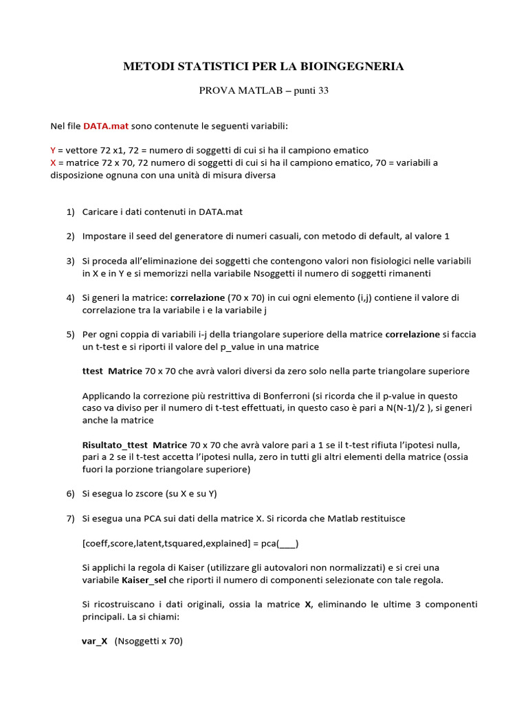 Prova Esame Matlab 2023 01 20 | PDF