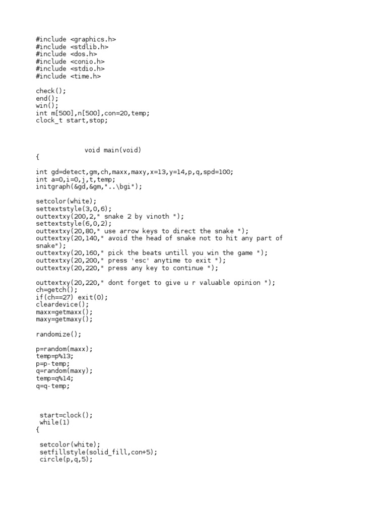 Snake Game | PDF