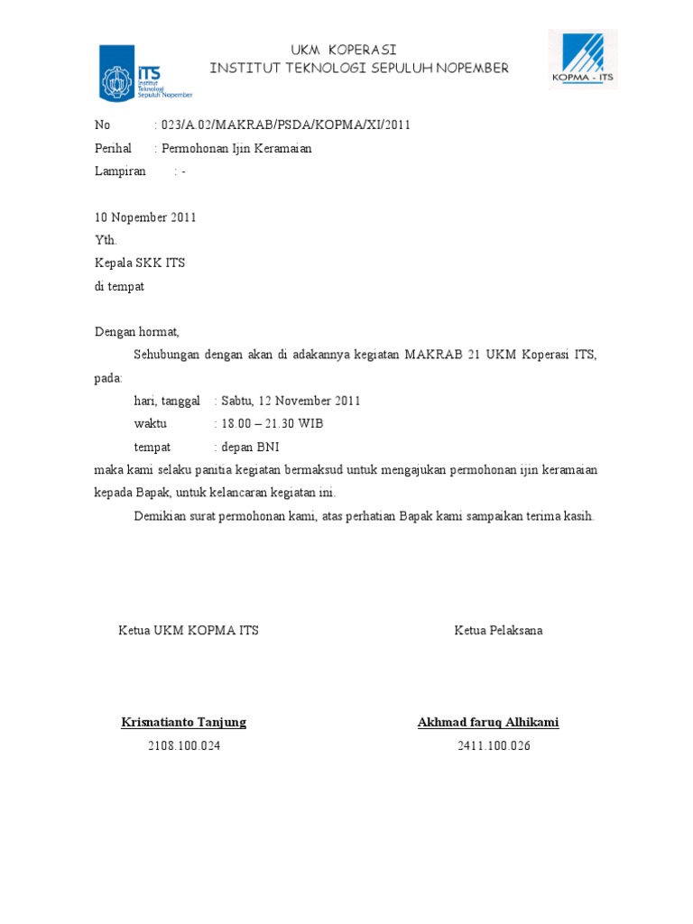 Contoh Surat Permohonan Contoh Surat Permohonan Izin Keramaian Rt Rw