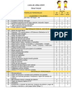 LISTA DE UTILES NIVEL INICIAL 2024