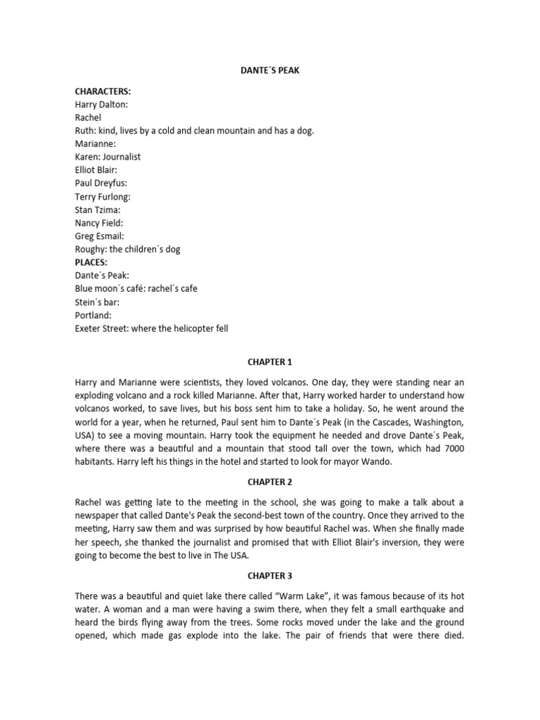 Dante S Peak Summary PDF