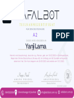 Certificate A2 Yanji