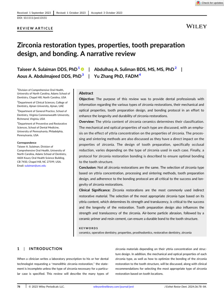 Zirconia Restorations: Types and Protocols | PDF | Zirconium Dioxide ...