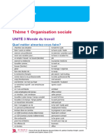 Unité 3 - Monde Du Travail - Vocabulaire