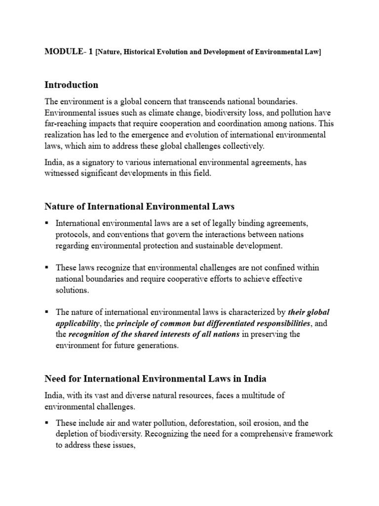 Evolution of Environmental Law in India | PDF | Environmental Law ...