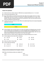 Grade 5 Natural and Whole Numbers