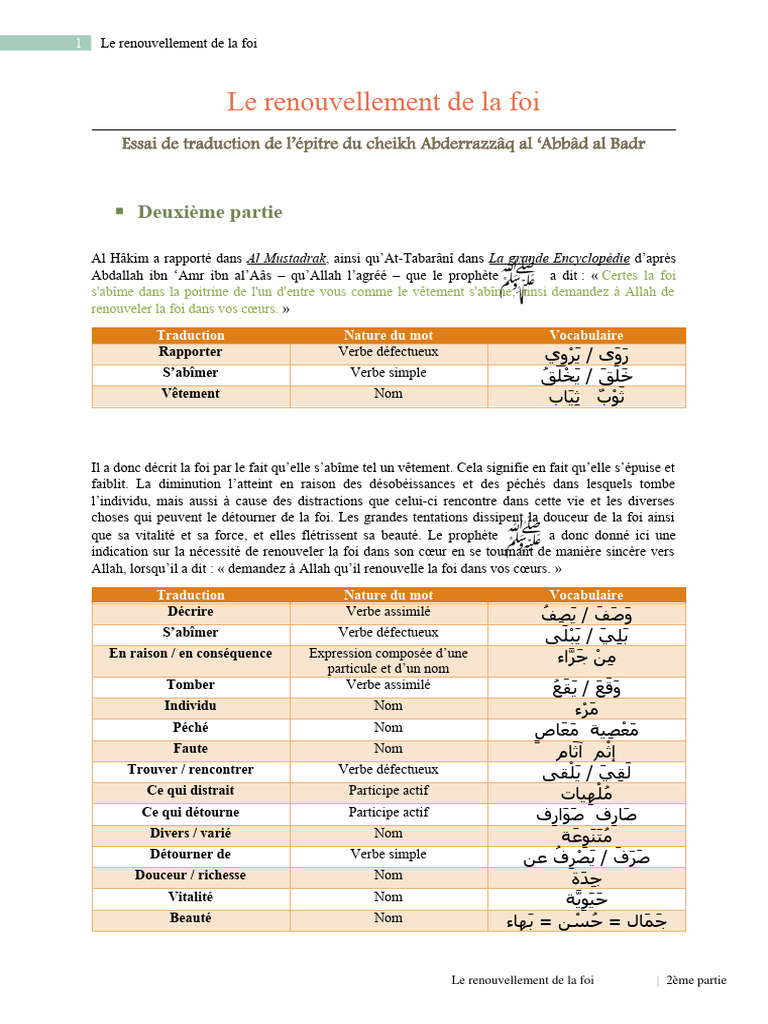 Renouveler la foi dans nos cœurs | PDF | Doctrines et croyances religieuses