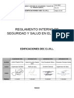 Reglamento Interno de Seguridad y Salud en El Trabajo