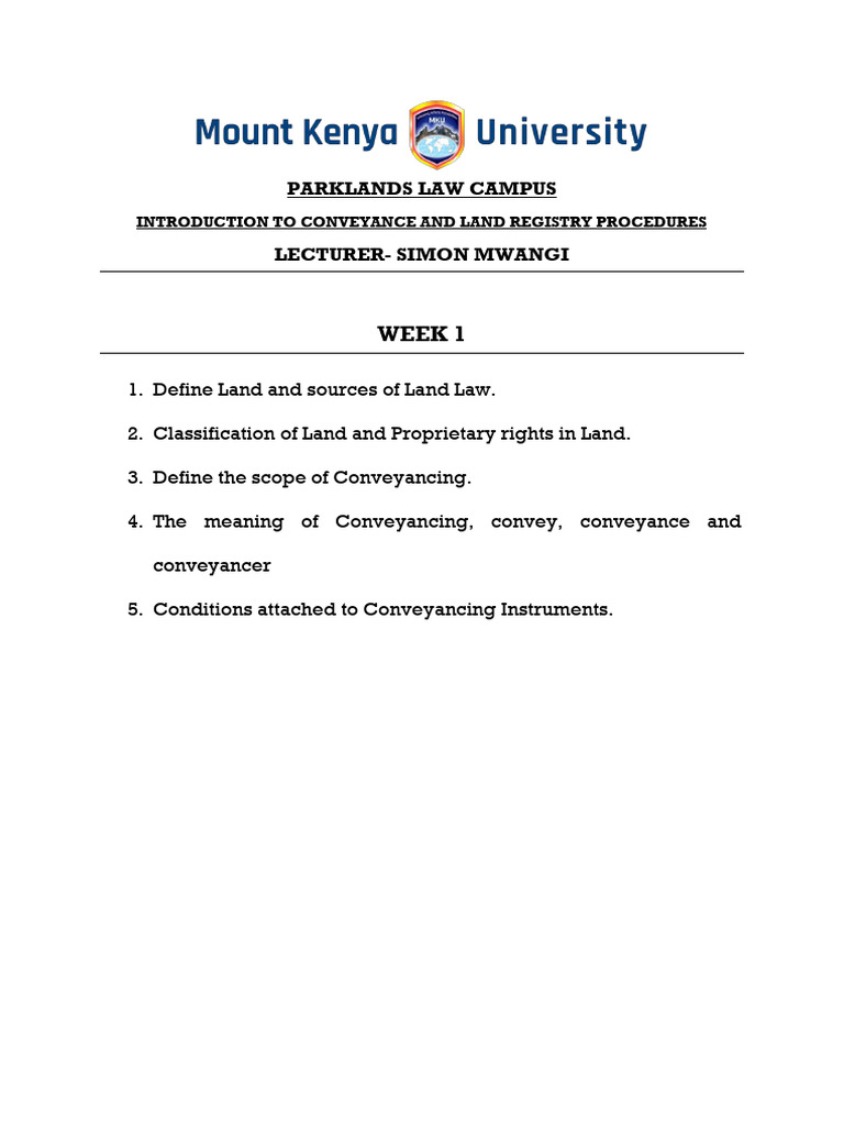 Introduction to Land Law and Conveyancing | PDF | Leasehold Estate ...
