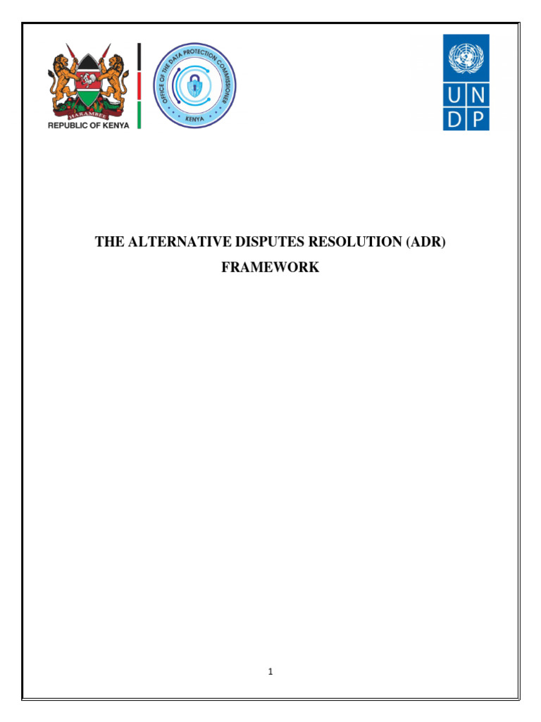 Data Disputes Adr Framework | PDF | Alternative Dispute Resolution ...