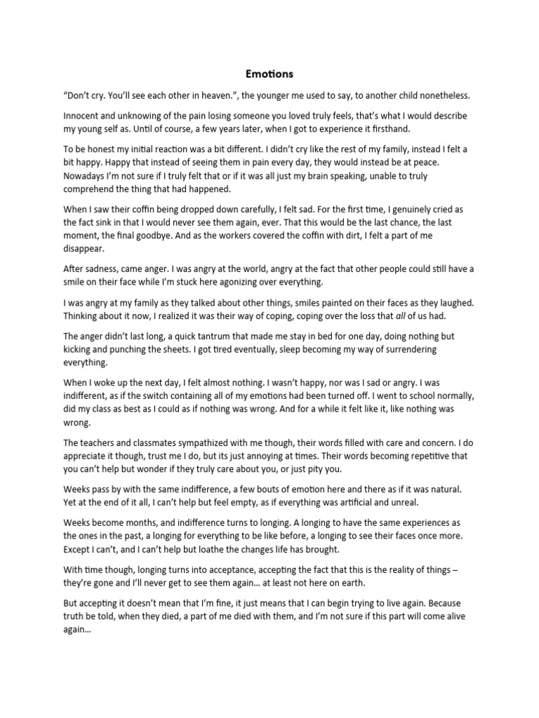 Navigating Grief: A Personal Journey | PDF | Anger