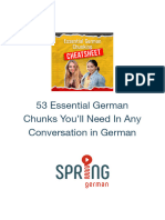 Essential German Chunks Cheat Sheet