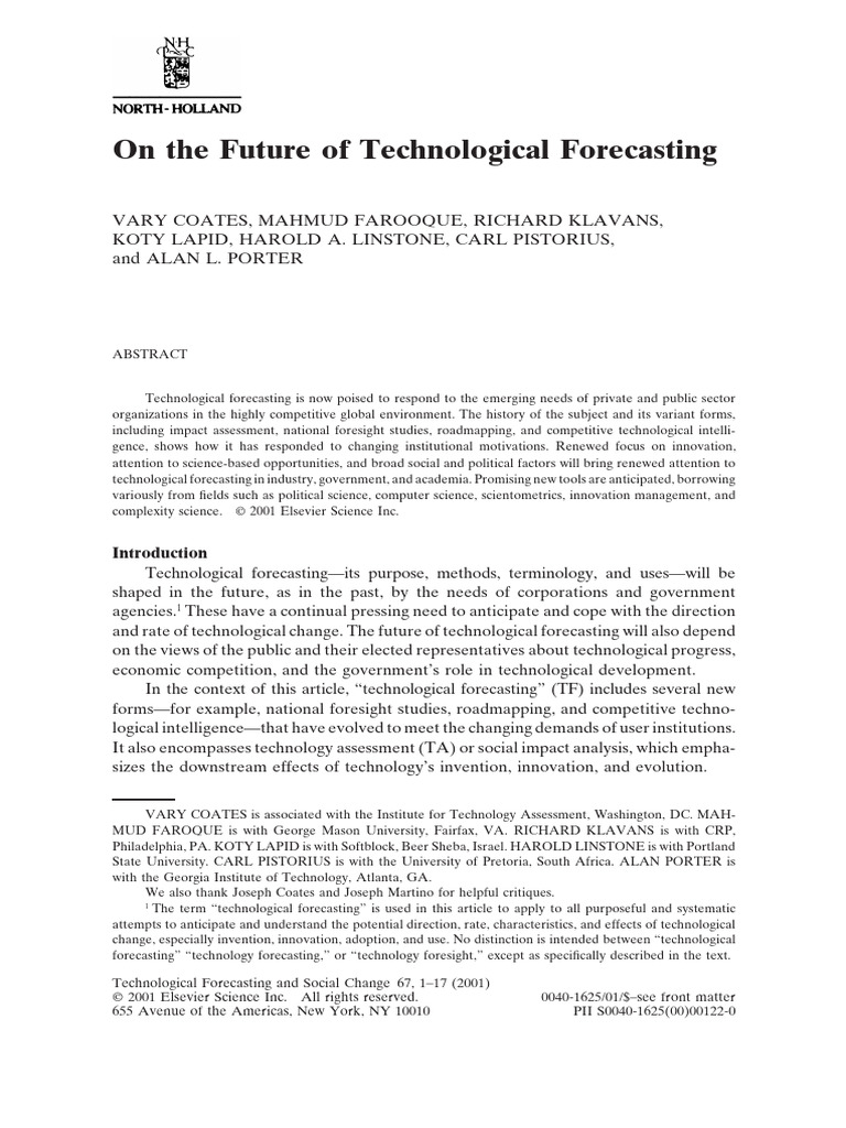 Future Trends in Technological Forecasting | PDF | Innovation | Science