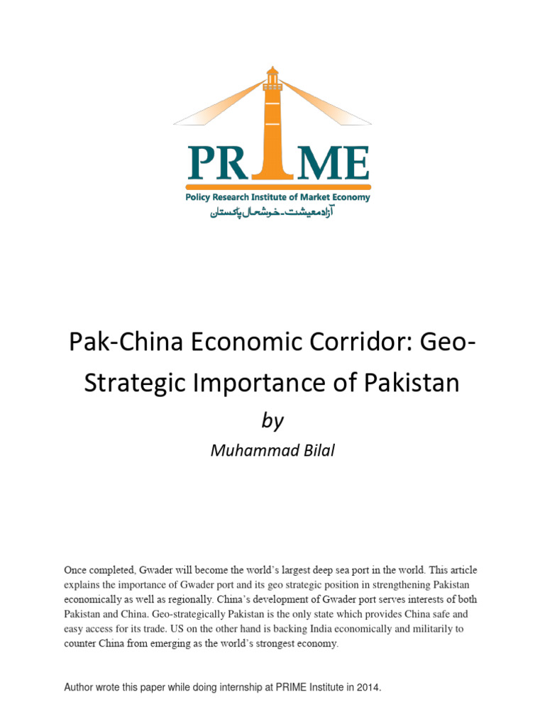 Pak China Economic Corridor CPEC Geo Strategic Importance of Pakistan ...