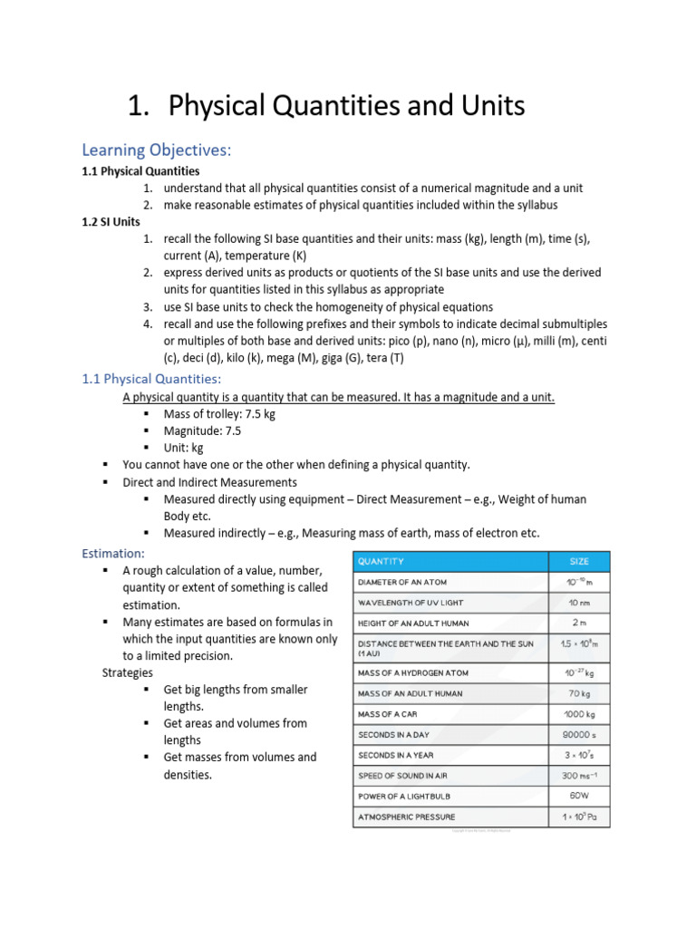 Physical quantities and units download free pdf international