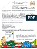 Lista de Utiles Escolares 3° A-2024