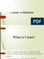 Claims and Opinion