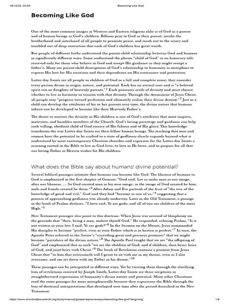 Understanding Divine Potential in LDS Faith | PDF | Jesus | God The Father