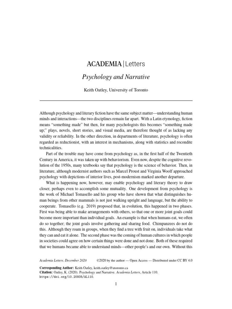 1 Psychology - and - Narrative | PDF | Psychology | Narrative