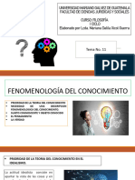 Tema 11. Fenomenologia Del Conocimieto