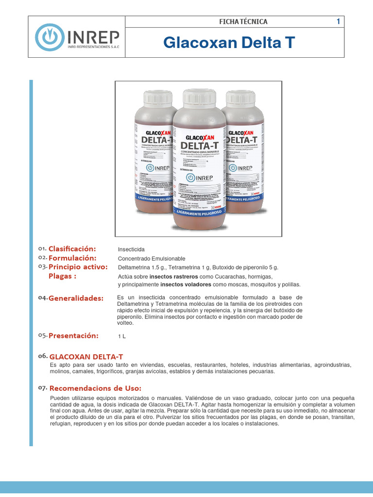 DELTA-T-Ficha-Tecnica | PDF | Agua | Insectos