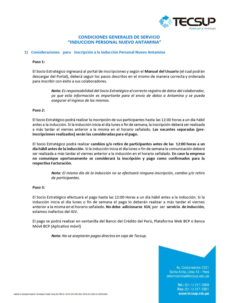 Condiciones Generales de Servicio | PDF | Business