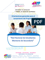 METODOLOGÍA - LANZAMIENTO DEL PROGRAMA _RED NACIONAL DE ESTUDIANTES MENTORES DE SECUNDARIA_