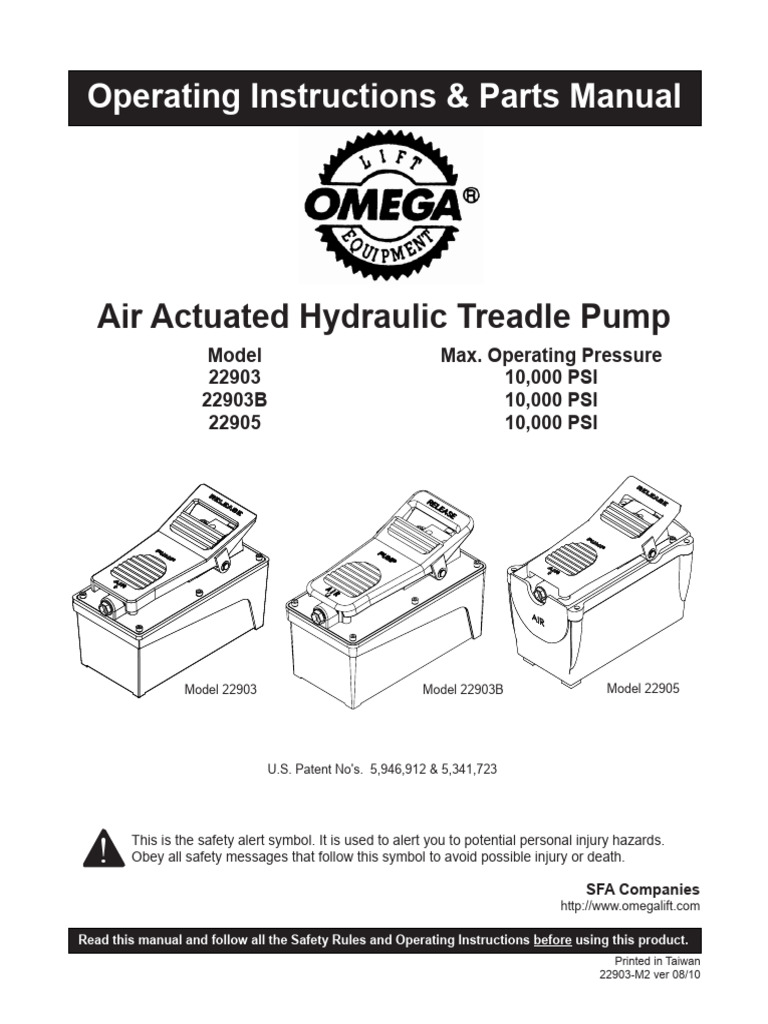 Omega 22903 Airhydraulic Treadle Pump 10000 Psi1 Pdf Pump