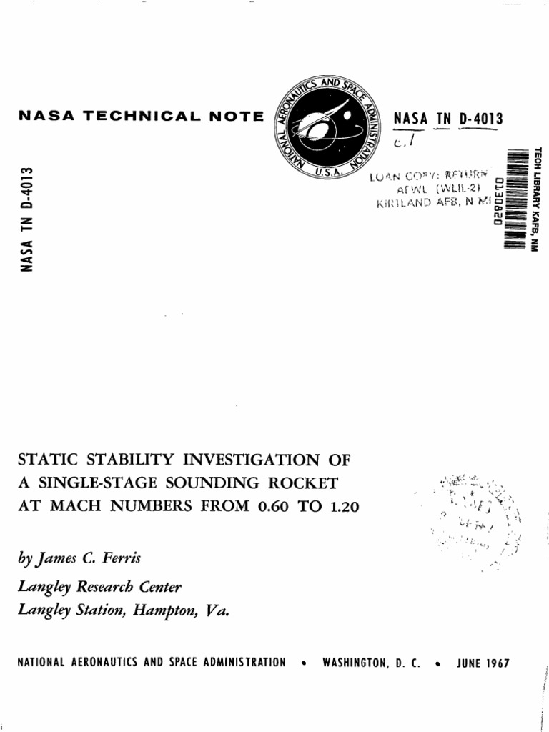 Arcas Nasa TN D-4013 | PDF | Aviation | Aerospace Engineering