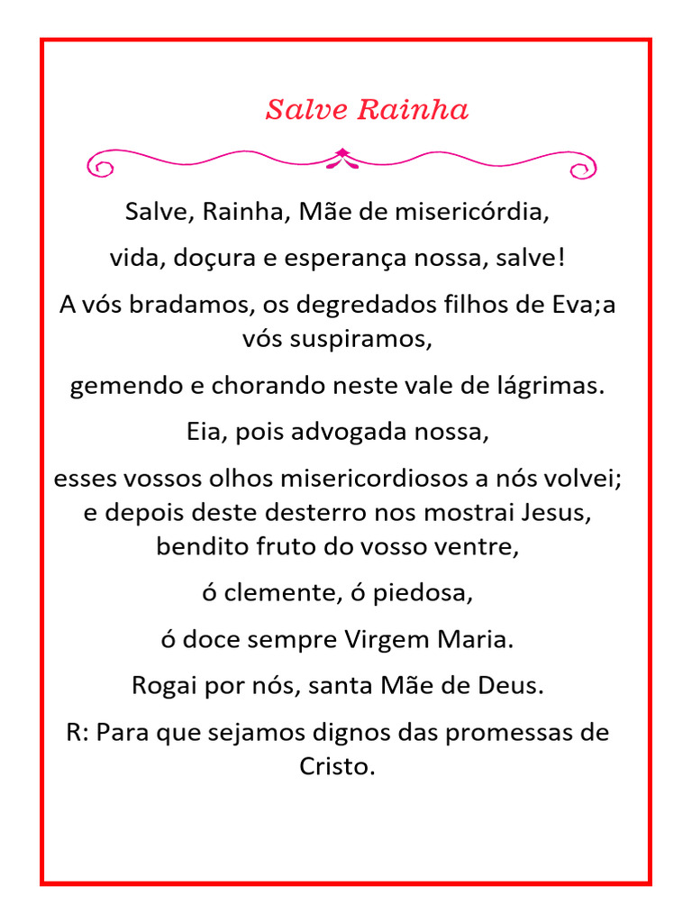 Oração Salve Rainha Completa | PDF