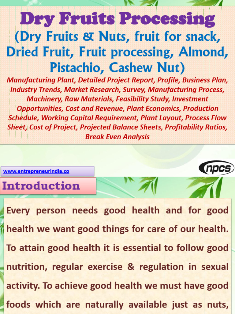 Dry Fruits Processing | Download Free PDF | Equity (Finance) | Almond