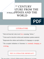21st CENTURY LITERATURE FROM THE PHILIPPINES AND THE
