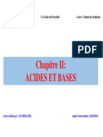 Cours de Chimie Des Solutions Chapitre 2 Acides Et Bases